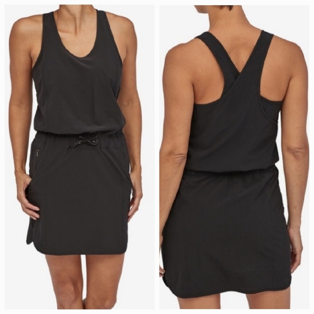 Patagonia Fleetwith Athleisure Mini Dress Black XL NEW